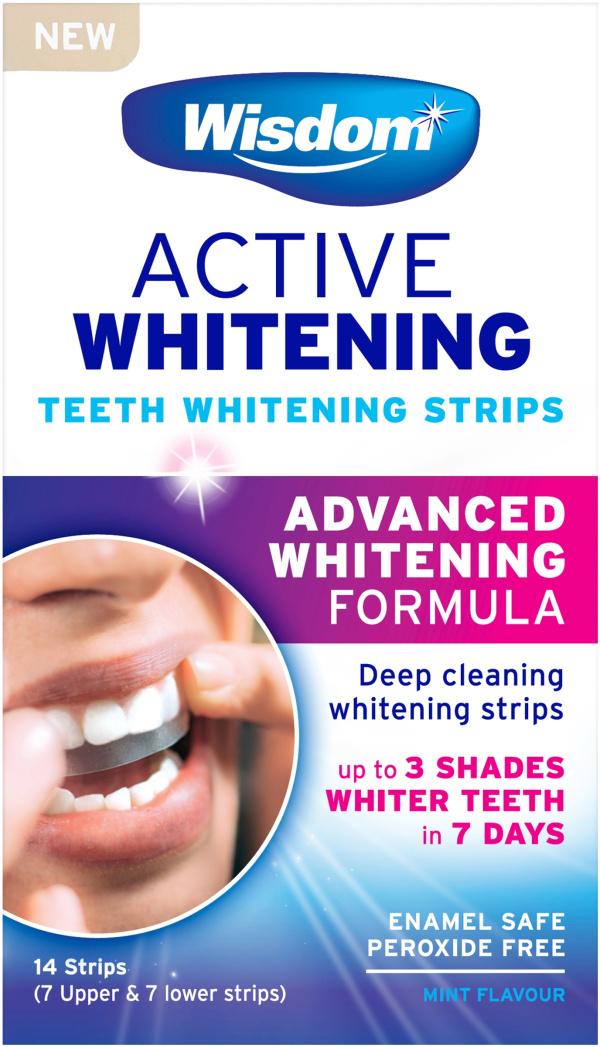 Wisdom Active Whitening Strips in packaging