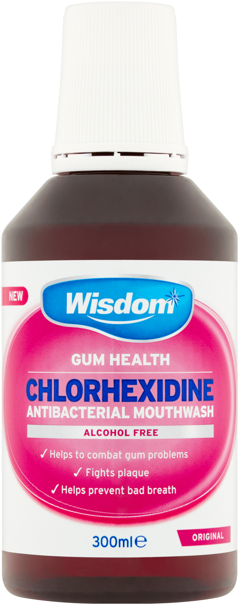 Wisdom Chlorhexidine Original Alcohol Free 300ml