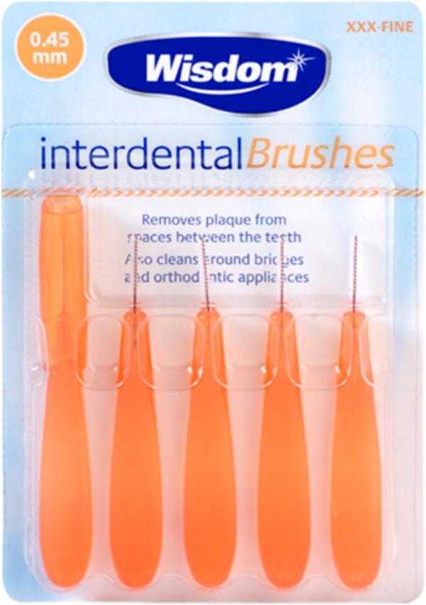Wisdom Interdental Brushes 0.45mm in packaging