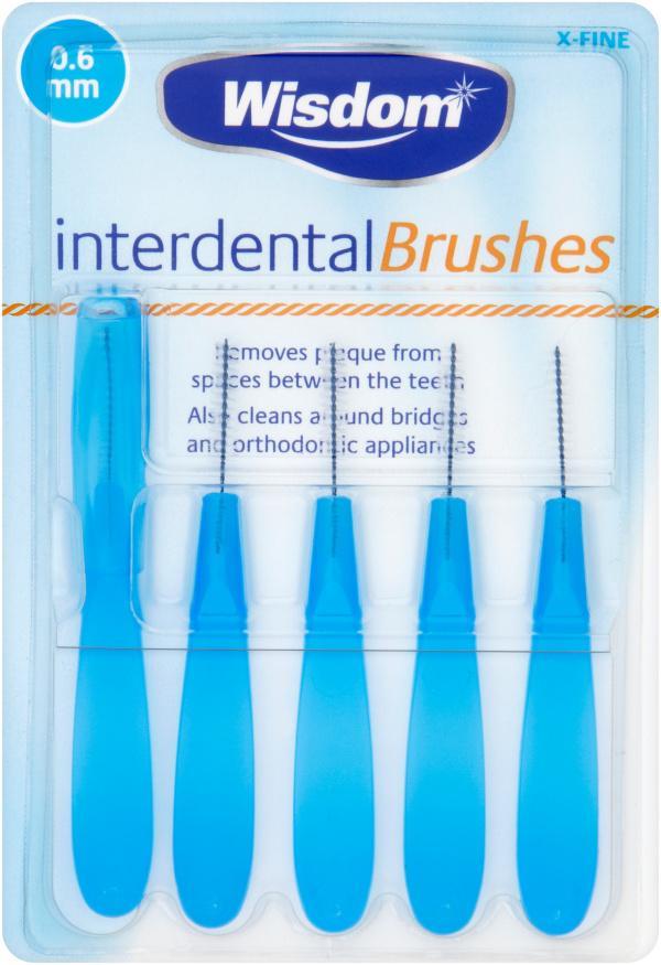 Wisdom Interdental Brushes 0.6mm in packaging